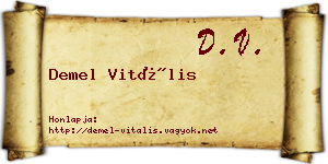 Demel Vitális névjegykártya